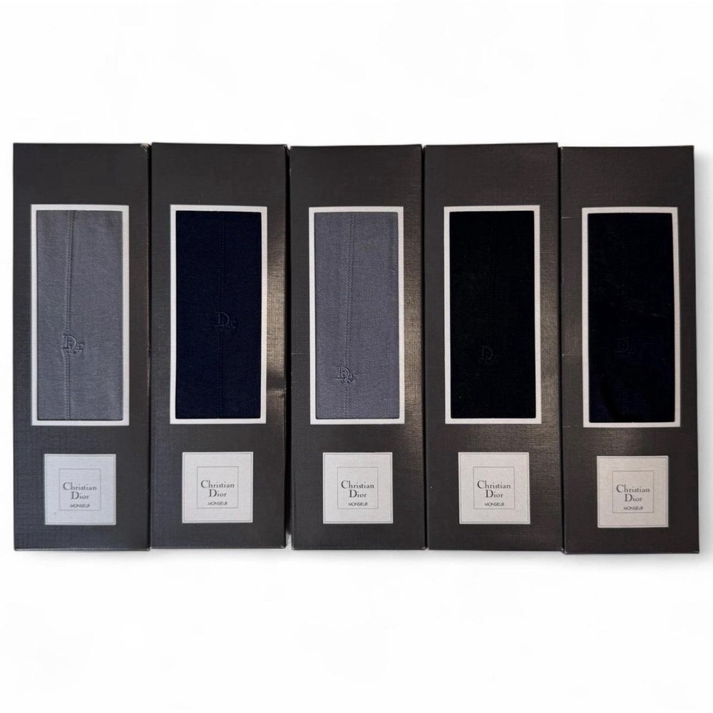 Christian Dior Monsieur Men's Dress Socks 5 Pairs New In Box